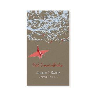 Origami Japanese Red Paper Cranes Silhouette Tree