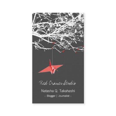 Origami Japanese Red Paper Cranes Silhouette Tree