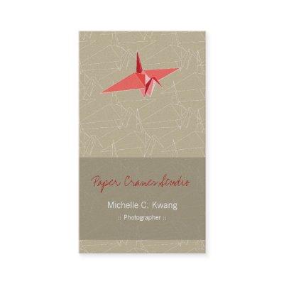 Origami Red Paper Crane Zen Japanese Modern Art
