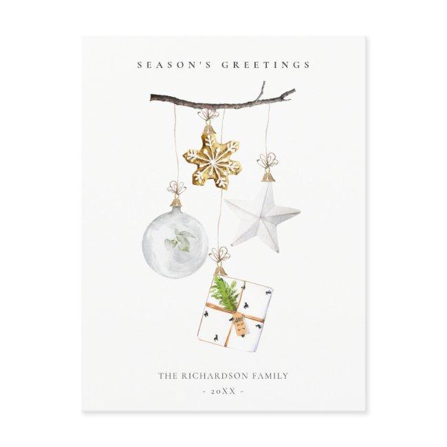 Ornaments Star Cookie Chime Season's Greetings Holiday Postcard