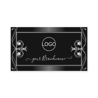Ornate Black and White Sparkling Diamonds add Logo