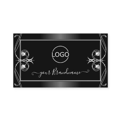 Ornate Black and White Sparkling Diamonds add Logo