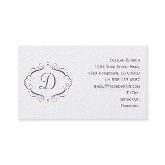Ornate Purple Pearlized Monogram