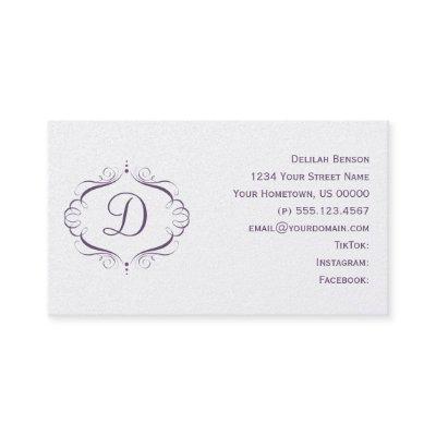 Ornate Purple Pearlized Monogram