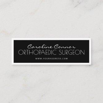 Orthopaedic Surgeon Black & White Bordered Card