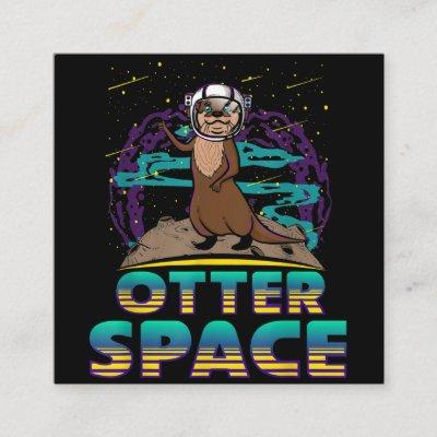 Otter Space Cute Funny Otter Lover Pun Gift Square