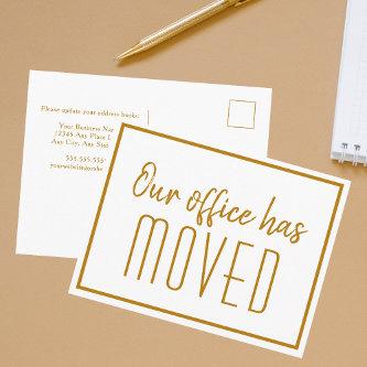 Our Office Has Moved Chic Gold Business Moving Postcard