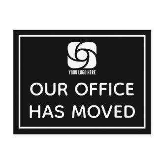 Our Office Has Moved Custom Business Logo Black Postcard