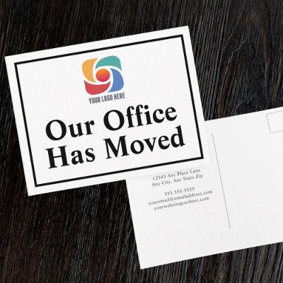 Our Office Has Moved Custom Business Logo Postcard