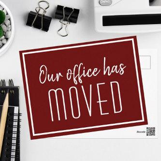 Our Office Has Moved Simple Red Business Moving Postcard