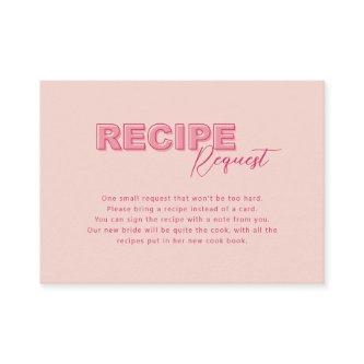 Outline Bold Type Text Bridal Recipe Request Card