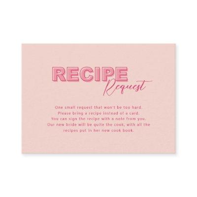 Outline Bold Type Text Bridal Recipe Request Card