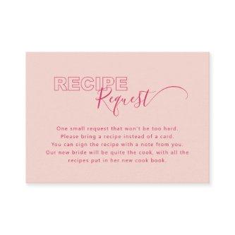 Outline Bold Type Text Bridal Recipe Request Card