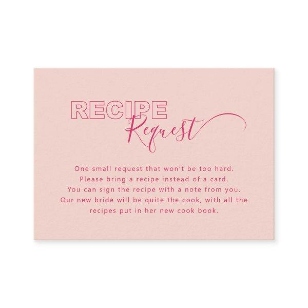 Outline Bold Type Text Bridal Recipe Request Card