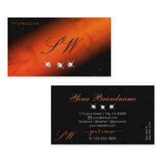 Outstanding Black Orange Sparkling Jewels Monogram