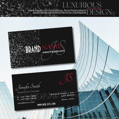 Outstanding Black Tiny Glitter Stars and Monogram