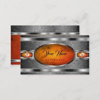 Outstanding Silver Effect Orange Marble Patterned