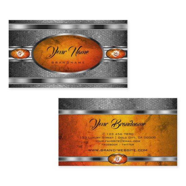 Outstanding Silver Effect Orange Marble Patterned