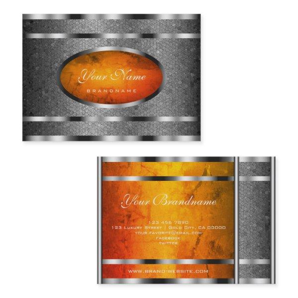 Outstanding Silver Snake Pattern and Orange Marble