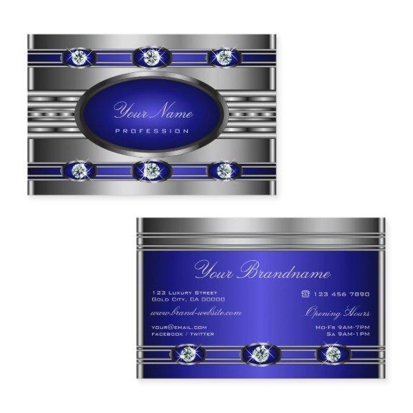 Outstanding Silver with Bue and Faux Rhinestones
