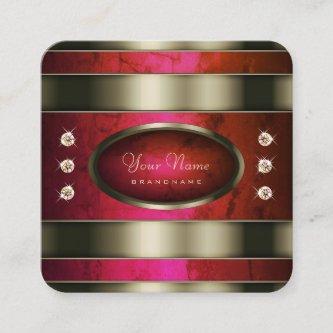 Outstanding Silver with Red Pink Gradient Marble  Square