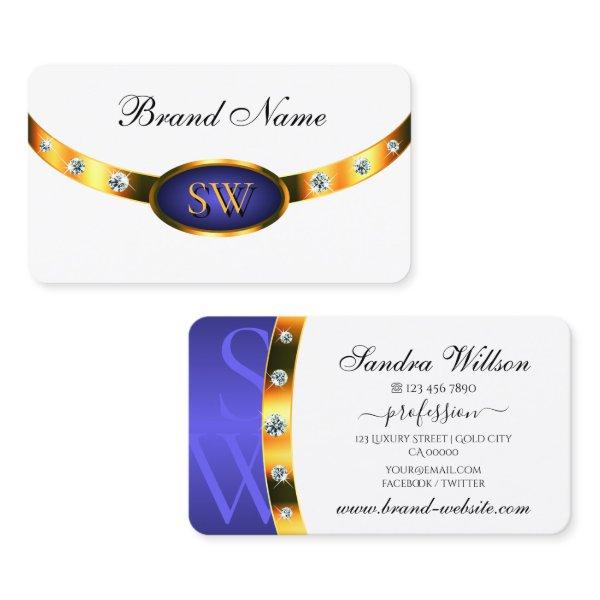 Outstanding White Blue Gold with Monogram Diamonds