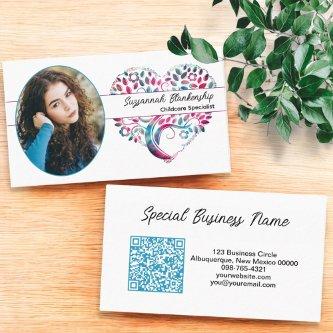 Oval Photo Tree Heart Art Matching Color QR Code