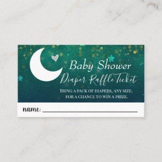 Over the Moon Baby Shower Diaper Raffle Ticket