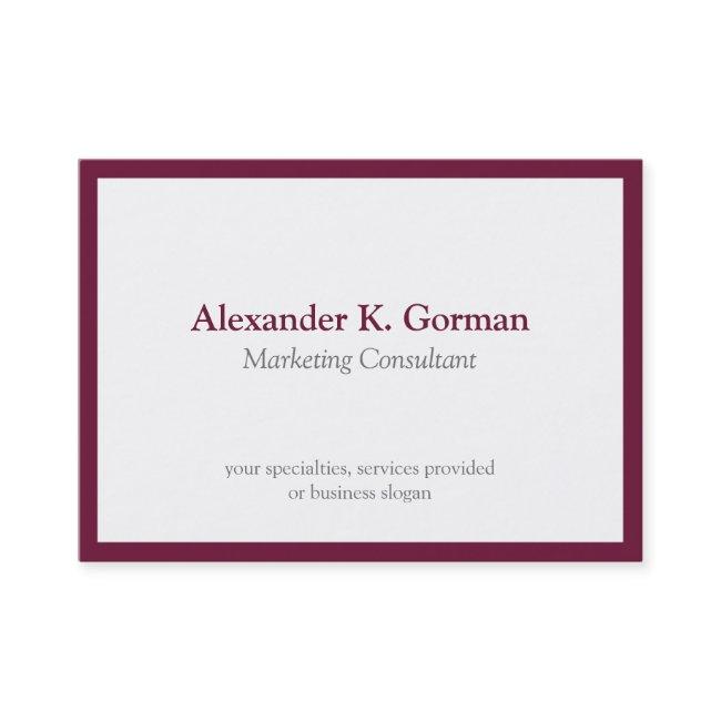 Oversize classic burgundy border solid profession