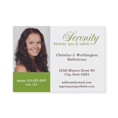 Oversize green custom headshot company logo