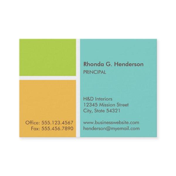 Oversize modern color block turquoise professional