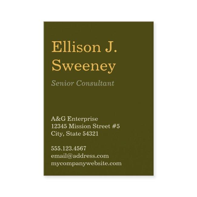 Oversize moss gray professional bold type design