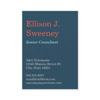 Oversize navy blue professional bold type design