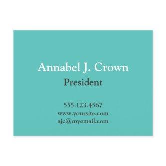 Oversize solid teal company logo traditional busin postcard