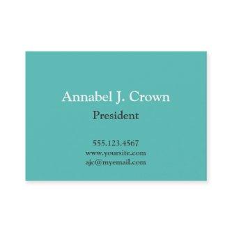 Oversize solid teal company logo traditional