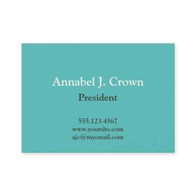 Oversize solid teal company logo traditional