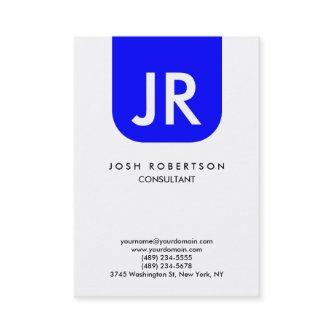 Oversized Minimalist Monogram Blue White Clean