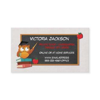 Owl chalkboard teacher tutor education