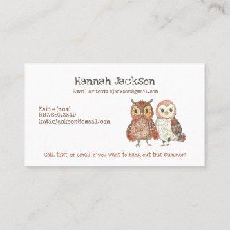 Owl Kids Calling Card