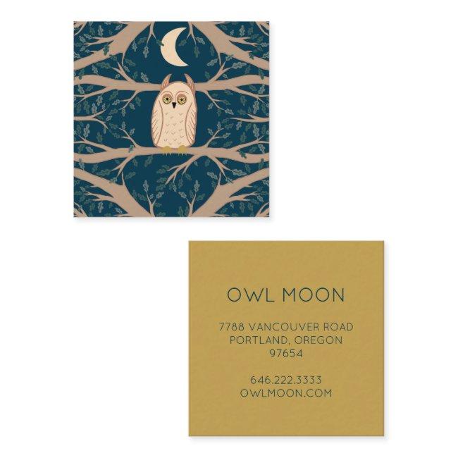 Owl Moon Mystical Magical Boho Colorful Square