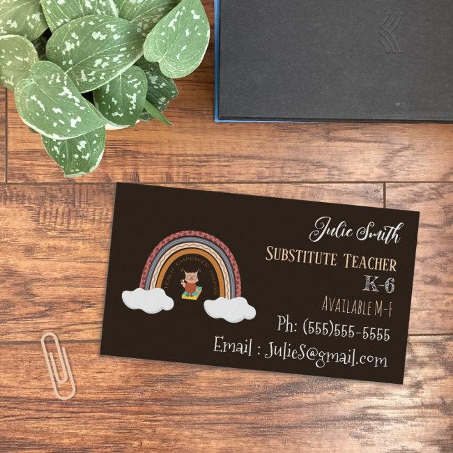 Owl Rainbow Sub Teacher Standard