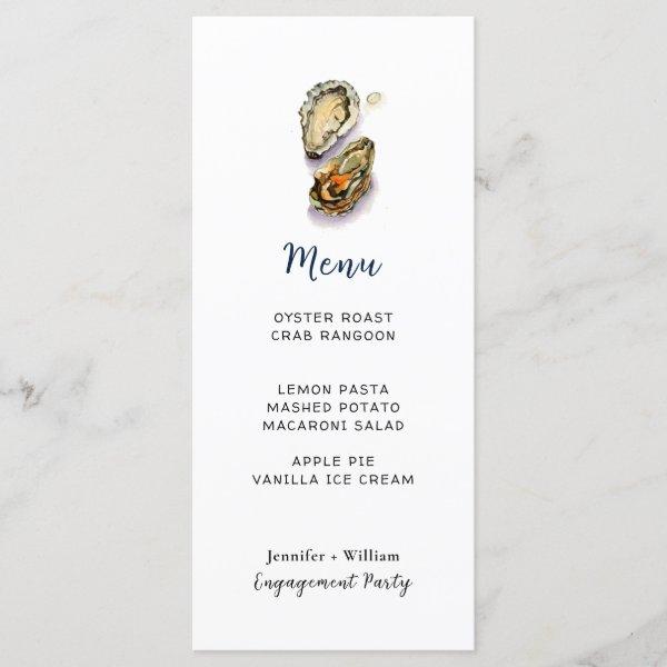 Oyster Seafood Party Menu Card