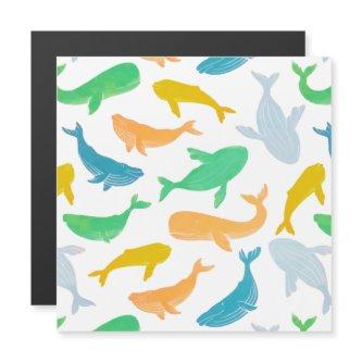 Pacific Ocean Whale Nautical Watercolor