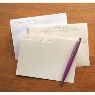 Pack of 25 Deep Wheaton-Debossed Note Cards