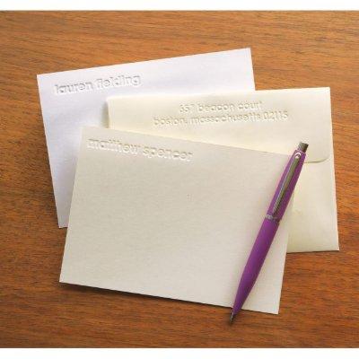 Pack of 25 Deep Wheaton-Debossed Note Cards