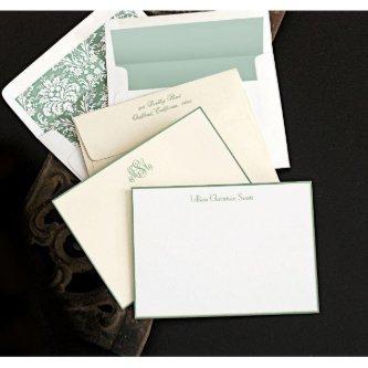 Pack of 25 Sage Border Correspondence Cards
