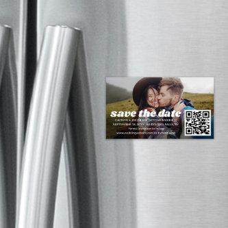 Pack of Save the Dates Retro Wedding QR Code Photo  Magnet