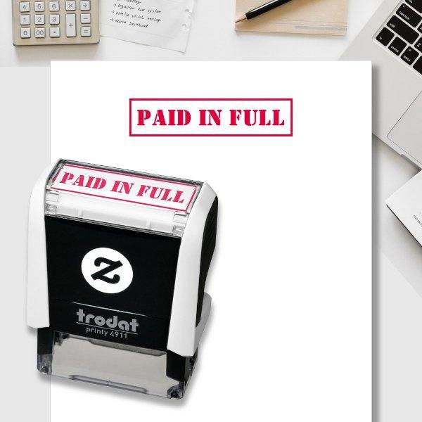 Paid In Full Custom Text Self-inking Stamp