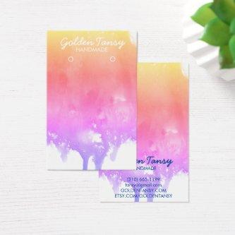 Paint Drip Earring Necklace Jewelry Display Card