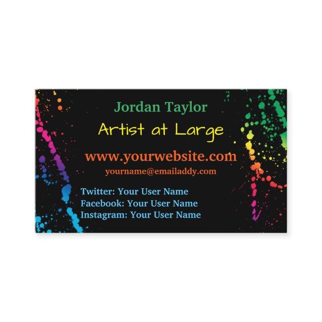 [Paint Splatter] Modern Abstract Artist Black